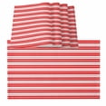 thumbnail image 1 of Placemats for Dinning Table Set of 12, Boho Red Stripe Abstract Geometric White Minimalist Burlap Kitchen Place Mats Waterproof Cloth Table Mats, Indoor Outdoor Placemats Easy Clean Dinner Decor, 1 of 8