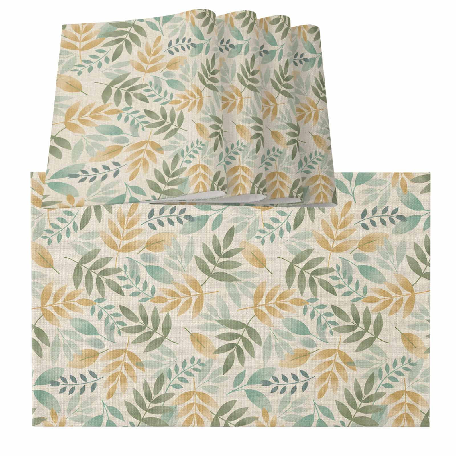 Placemats for Dinning Table Set of 8, Sage Green Leaf Nature Plant ...