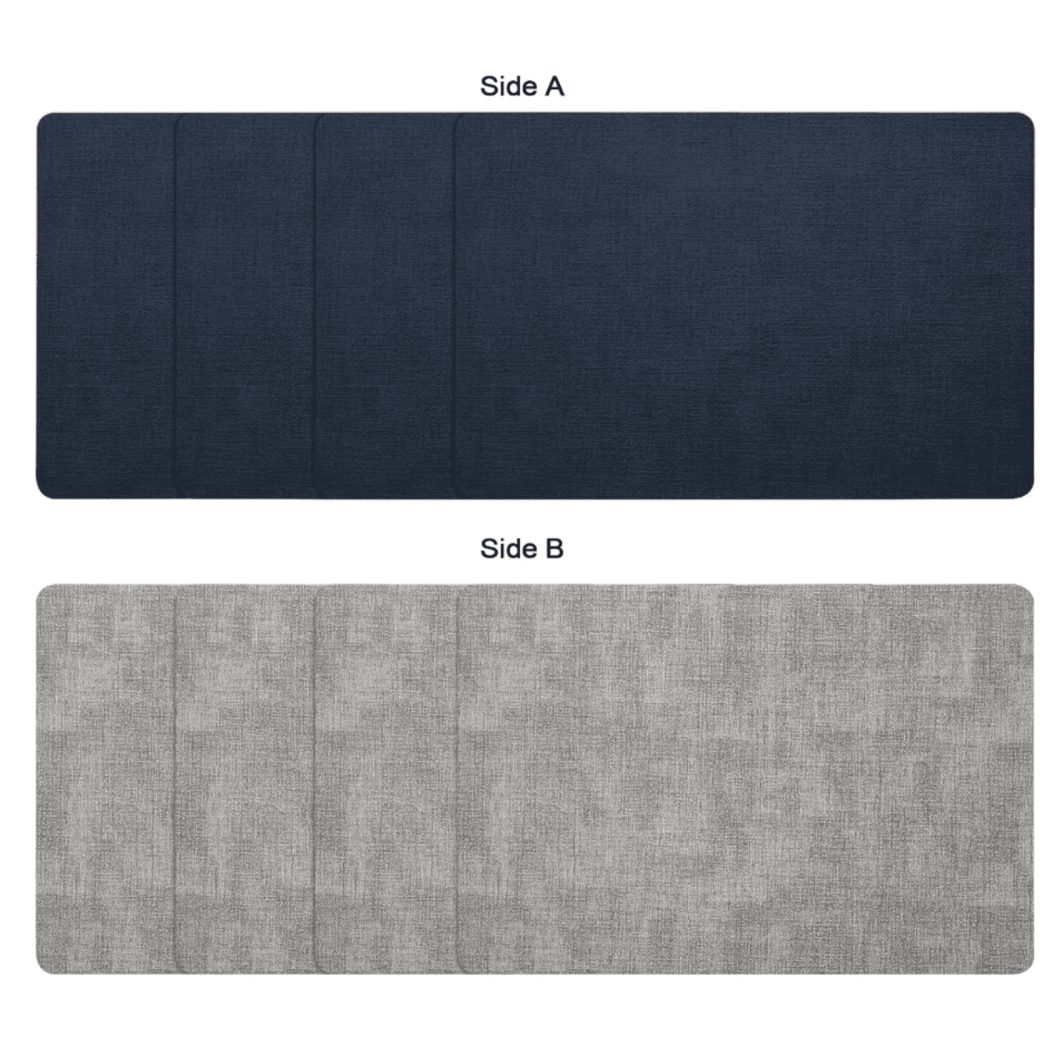 Placemats Dual Sided, Faux Leather Place Mats Set of 6 Indoor Placemats for Dining Table Outdoor Placemats Manteles Individuales Square Non-Slip Washable Table Mats (Gray Blue, Set of 6)
