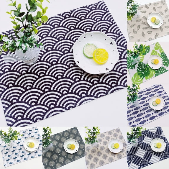 Placemats, Fabric Heat Resistant Table Mats Non-Slip Washable Napkins for Holiday Banquet Dining Kitchen Table Decor