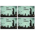 thumbnail image 1 of Placemats Happy Halloween Horror Pumpkin Ghost Witch Placemats Set Of 4 12x18 Inch Seasonal Fall Holiday Place Mat Durable No Slip Table Mats for Halloween Dining Table Accessories, 1 of 7