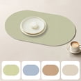thumbnail image 1 of Placemats, Heat Resistant Oval Placemats Set of 1 Washable 12 x 17 inch, Waterproof Table Mats, Wipeable PU Place Mats for Kitchen, Dining Room,Khaki, 1 of 7