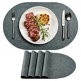 thumbnail image 1 of Placemats, Heat Resistant Oval Placemats Set of 4 Washable 11.81 x 16.93 Inch, Waterproof Table Mats, Wipeable Pu Place Mats for Kitchen, Dining Room, 1 of 9