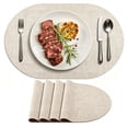 thumbnail image 1 of Placemats, Heat Resistant Oval Placemats Set of 4 Washable 11.81 x 16.93 Inch, Waterproof Table Mats, Wipeable Pu Place Mats for Kitchen, Dining Room, 1 of 9
