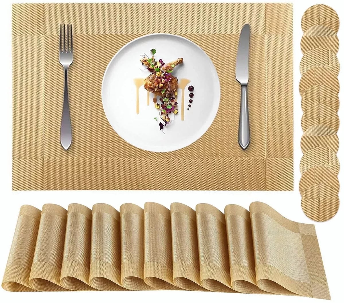 Placemats Place Mats for Kitchen Dining Table, HeatResistant AntiSkid Stain Washable PVC Table