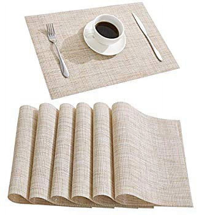 Placemats Placemat Waterproof Beige Placemats Set of 6 Table Mats Easy