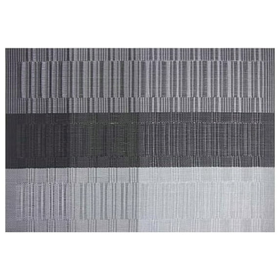 Placemats Set of 1 - Easy Clean Washable Reversible PVC Woven Vinyl Placemats - Wipeable Heat Resistant Woven Table Mats for Dining Table, Double Layer Cloth Fabric Place Mat(Grey,17.7x11.8")