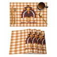 thumbnail image 1 of Placemats Set of 1 Give Thanks Thanksgiving Turkey Fall Orage Plaid Heat Insulation Washable Place Mats, Rustic Non-Slip Table Mats for Dining Table Party Kitchen Decor,13x19 Inch, 1 of 4
