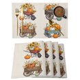 thumbnail image 1 of Placemats Set of 2 - 13x19 Inch, Fall Harvest Non-Slip Washable Place Mats for Dining Table, Thanksgiving Pumpkins Sunflowers Rustic Polyester & Linen Blend Table Mats for Kitchen Party Holiday, 1 of 9