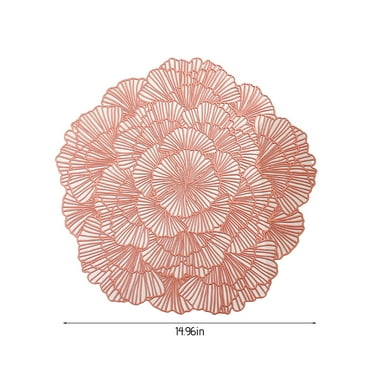 2025 Placemats Set Of 2 Round Table Mat Set Floral, Table Mats For Dining Table Set Of 2, Heat Insulation Placemats, Floral Rose Valentine's Day Placemat, Easy To Clean