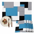 thumbnail image 1 of Placemats Set of 4, Abstract Geometric Place Mats Mid Century Blue Tablemats Washable Placemat Table Decoration for Kitchen Table Dinner Party Home Decor Indoor Outdoor 13x19 Inch, 1 of 9