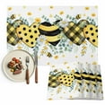 thumbnail image 1 of Placemats Set of 4, Bee Love Heart Place Mats Daisy Floral Eucalyptus Leaves Tablemats Washable Placemat Table Decoration for Kitchen Table Dinner Party Home Decor Indoor Outdoor 13x19 Inch, 1 of 9
