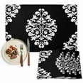 thumbnail image 1 of Placemats Set of 4, Black Flower Place Mats Classical Luxury Abstract Art Tablemats Washable Placemat Table Decoration for Kitchen Table Dinner Party Home Decor Indoor Outdoor 13x19 Inch, 1 of 9
