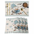thumbnail image 1 of Placemats Set of 4, Blue Gnomes Woven Placemat, Linen Place Mats for Kitchen/Dining Tables, Coffee Snowflake Winter Checkered Rustic Washable Table Mats for Party, 1 of 8