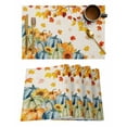 thumbnail image 1 of Placemats Set of 4 Blue Green Orange Pumpkin Autumn Fallen Maple Leaf Linen Heat Insulation Washable Place Mats, Rustic Non-Slip Table Mats for Dining Table Party Kitchen Decor,13x19 Inch, 1 of 4
