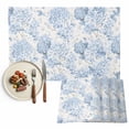 thumbnail image 1 of Placemats Set of 4, Blue Hydrangea Placemats Set of 4, Spring Flower Leaf Tablemats Washable Placemat Table Decoration for Kitchen Table Dinner Party Home Decor Indoor Outdoor 13x19 Inch, 1 of 8