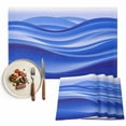 thumbnail image 1 of Placemats Set of 4, Blue Ocean Waves Place Mats OmbreAbstract Art Stripes Tablemats Washable Placemat Table Decoration for Kitchen Table Dinner Party Home Decor Indoor Outdoor 13x19 Inch, 1 of 9