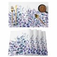 thumbnail image 1 of Placemats Set of 4, Blue Purple Leaves Woven Placemat, Linen Place Mats for Kitchen/Dining Tables, Summer Botanical Eucalyptus Leaves Washable Table Mats for Party, 1 of 8