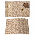 thumbnail image 1 of Placemats Set of 4, Brown Floral Woven Placemat, Linen Place Mats for Kitchen/Dining Tables, Vintage Rustic Flowers Botanical Spring Washable Table Mats for Party, 1 of 8