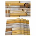 thumbnail image 1 of Placemats Set of 4, Brown Yellow Vintage Woven Placemat, Linen Place Mats for Kitchen/Dining Tables, Retro Farmhouse Elegant Pastoral Washable Table Mats for Party, 1 of 8