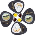 thumbnail image 1 of Placemats Set of 4 Coasters and 4 Faux Leather Place mats, Heat-Resistant Placemat 17x14.2in, Premium Non-Slip Washable Round PU Dinning Table Mat-Grey, 1 of 5