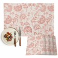 thumbnail image 1 of Placemats Set of 4, Coral Pink Pastoral Flowers Place Mats Farmhouse Floral Tablemats Washable Placemat Table Decoration for Kitchen Table Dinner Party Home Decor Indoor Outdoor 13x19 Inch, 1 of 9