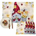 thumbnail image 1 of Placemats Set of 4, Daisy Gnome Place Mats Flower Spring Floral Retro Tablemats Washable Placemat Table Decoration for Kitchen Table Dinner Party Home Decor Indoor Outdoor 13x19 Inch, 1 of 9