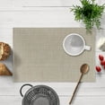 thumbnail image 1 of Placemats Set of 4 for Dining Coffee Table Scratch Heat Stain Resistant Anti Skid Kitchen Decor Washable Wipeable Indoor Outdoor Durable Tablemats Vinyl PVC 18x12 Inches - Beige, 1 of 7