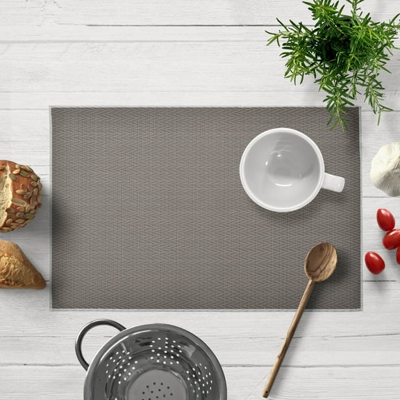 Placemats Set of 4 for Dining Table, Table Placemats, Rectangular PVC Vinyl, 18x12 Inches - Brown