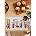 thumbnail image 1 of Placemats Set of 4, Easter Rabbit Retro Flowers Floral Kitchen Table Placemats,Non Slip Washable Dining Table Mats Set for Wedding Holiday Party Decoration, 1 of 6