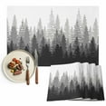 thumbnail image 1 of Placemats Set of 4, Forest Tree Placemats Set of 4, Misty Forest Landscape Nature Gray Tablemats Placemat Table Decoration for Kitchen Table Dinner Party Home Decor Indoor Outdoor 13x19 Inch, 1 of 8