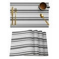 thumbnail image 1 of Placemats Set of 4, Grey Stripes Woven Placemat, Linen Place Mats for Kitchen/Dining Tables, Modern Minimalist Horizontal Ombre Lines Washable Table Mats for Party, 1 of 8
