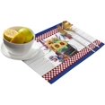 thumbnail image 1 of Placemats Set of 4 Heat Resistant Anti-Skid Dining Table Place Mats for Kitchen Table,Funny Gnome Standing by Sunflowers and American Flag Washable Durable Placemat, 1 of 6