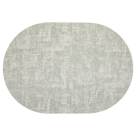 Placemats Set of 4, Heat Resistant Oval Faux Leather Place Mats 12x 17 Inch, Waterproof Wipeable PU Placemat for Kitchen Dining Table, Indoor & Outdoor, Light Green