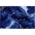 thumbnail image 1 of Placemats Set of 4 Heat-Resistant Rectangle Place Mats Blue Marble Washable Plastic PVC Dining Table Mat Non-Slip Wipeable Woven Vinyl Placemat for Kitchen Patio Table Decor, 1 of 8