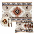 thumbnail image 1 of Placemats Set of 4, Orange Bohemian Place Mats Aztec Boho Tribal Style Tablemats Washable Placemat Table Decoration for Kitchen Table Dinner Party Home Decor Indoor Outdoor 13x19 Inch, 1 of 9