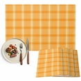 thumbnail image 1 of Placemats Set of 4, Orange Check Plaid Place Mats Classic Check Block Tablemats Washable Placemat Table Decoration for Kitchen Table Dinner Party Home Decor Indoor Outdoor 13x19 Inch, 1 of 9