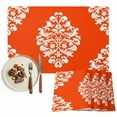 thumbnail image 1 of Placemats Set of 4, Orange Flower Place Mats Classical Luxury Abstract Art Tablemats Washable Placemat Table Decoration for Kitchen Table Dinner Party Home Decor Indoor Outdoor 13x19 Inch, 1 of 9