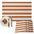 thumbnail image 1 of Placemats Set of 4, Orange Stripe Place Mats Grey Simple Striped Tablemats Washable Placemat Table Decoration for Kitchen Table Dinner Party Home Decor Indoor Outdoor 13x19 Inch, 1 of 9