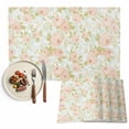 thumbnail image 1 of Placemats Set of 4, Pink Floral Place Mats Green Camellias Flowers Tablemats Washable Placemat Table Decoration for Kitchen Table Dinner Party Home Decor Indoor Outdoor 13x19 Inch, 1 of 9