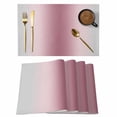 thumbnail image 1 of Placemats Set of 4, Pink Grey Ombre Woven Placemat, Linen Place Mats for Kitchen/Dining Tables, Farmhouse Gradient Minimalist Washable Table Mats for Party, 1 of 8