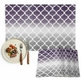 thumbnail image 1 of Placemats Set of 4, Purple and Gray Ombre Gradient Place Mats Morocco Pattern Tablemats Washable Placemat Table Decoration for Kitchen Table Dinner Party Home Decor Indoor Outdoor 13x19 Inch, 1 of 9