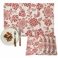 thumbnail image 1 of Placemats Set of 4, Red Paisley Floral Placemats Set of 4, Retro Bohemian Flowers Tablemats Washable Placemat Table Decoration for Kitchen Table Dinner Party Home Decor Indoor Outdoor 13x19 Inch, 1 of 8