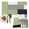 thumbnail image 1 of Placemats Set of 4, Sage Green Blocks Place Mats Geometric Abstract Art Tablemats Washable Placemat Table Decoration for Kitchen Table Dinner Party Home Decor Indoor Outdoor 13x19 Inch, 1 of 9