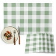 thumbnail image 1 of Placemats Set of 4, Sage Green Buffalo Plaid Placemats Set of 4, Spring Watercolor Check Stripe Tablemats Placemat Table Decoration for Kitchen Table Dinner Party Home Decor Indoor Outdoor, 1 of 8