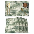 thumbnail image 1 of Placemats Set of 4, Sage Green Ombre Woven Placemat, Linen Place Mats for Kitchen/Dining Tables, Gradient Abstract Art Vintage Washable Table Mats for Party, 1 of 8