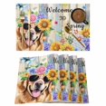 thumbnail image 1 of Placemats Set of 4, Spring Dog Woven Placemat, Linen Place Mats for Kitchen/Dining Tables, Retro Watercolor Botanical Floral Sunflower Washable Table Mats for Party, 1 of 8
