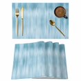 thumbnail image 1 of Placemats Set of 4, Teal Blue Woven Placemat, Linen Place Mats for Kitchen/Dining Tables, Modern Abstract Art Ombre Striped Washable Table Mats for Party, 1 of 8