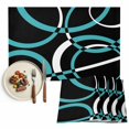 thumbnail image 1 of Placemats Set of 4, Turquoise Black Geometric Circle Place Mats Modern Abstract Lines Tablemats Washable Placemat Table Decoration for Kitchen Table Dinner Party Home Decor Indoor Outdoor 13x19 Inch, 1 of 9