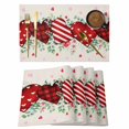 thumbnail image 1 of Placemats Set of 4, Valentine's Day Woven Placemat, Linen Place Mats for Kitchen/Dining Tables, Red Strip Plaid Love Eucalyptus Beige Burlap Washable Table Mats for Party, 1 of 8